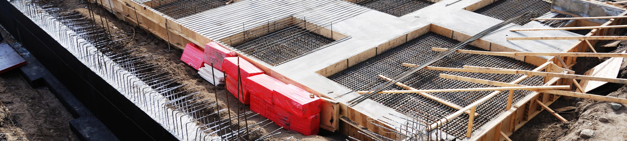 Construction of concrete foundation of